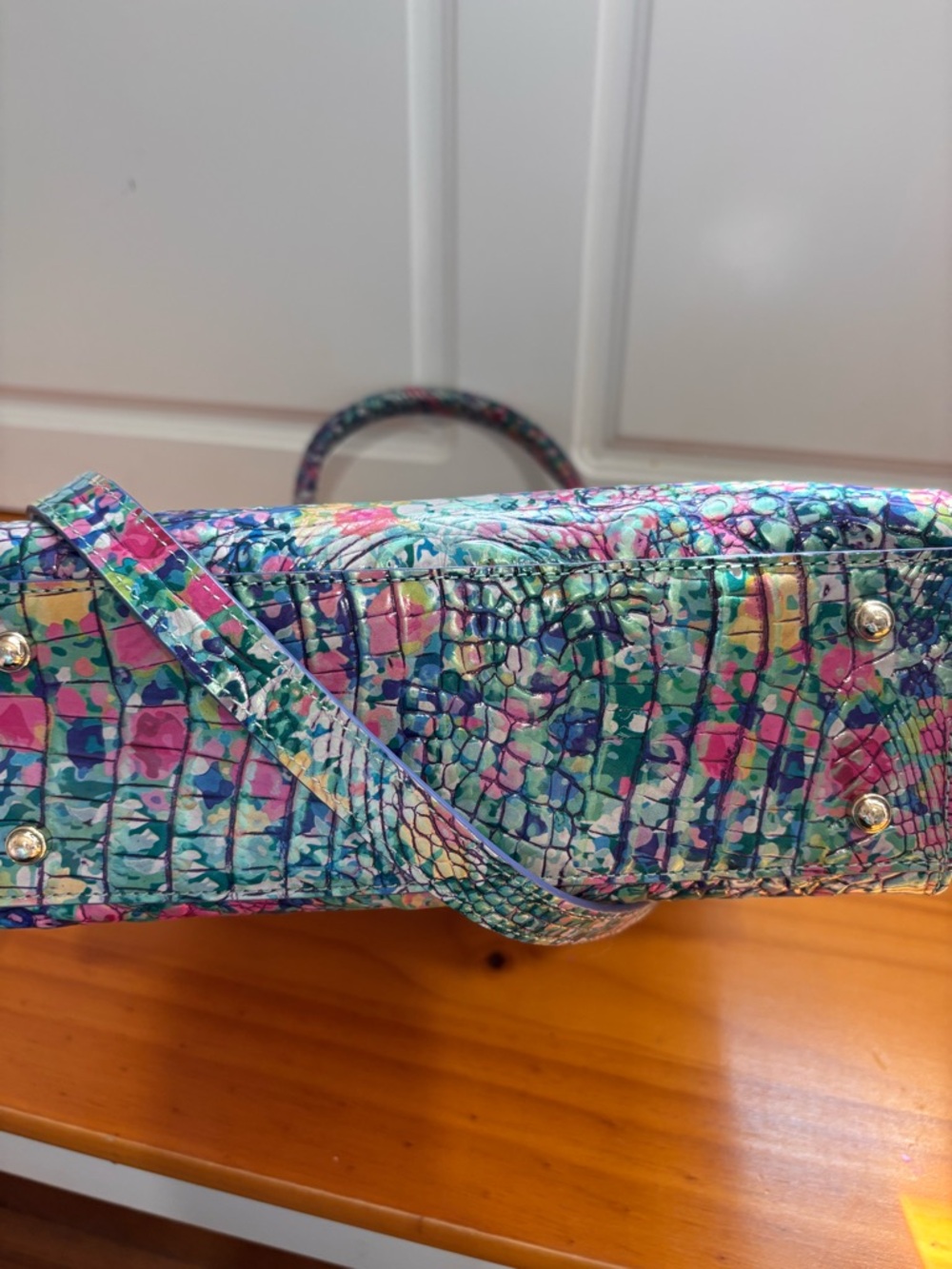 Brahmin Moira Floral Multicolor Tote Bag W Shoulder Strap EUC - Picture 3 of 5